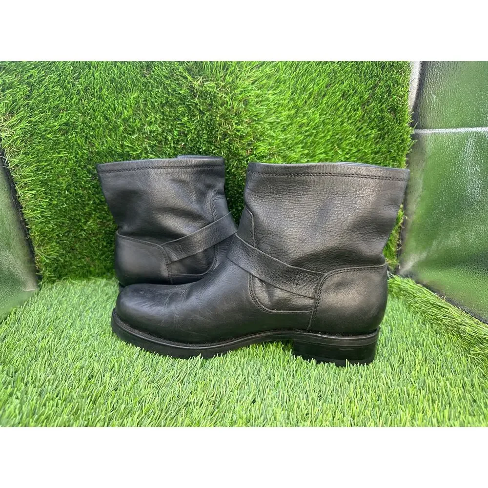 VTG Frye Veronica 3470543-BLK Ankle Bootie Boot Women's 8.5B Black Leather Moto